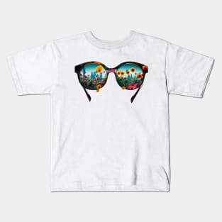 Flowers glasses Kids T-Shirt